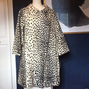 Emerson Fry leopard linen swing coat Size 8 NWT